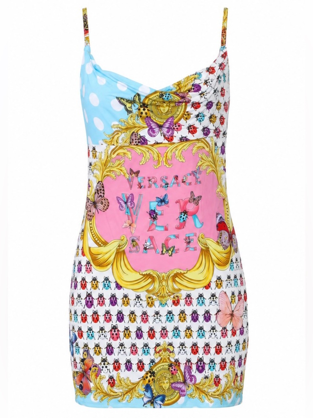 Versace Graphic butterfly Print Mini Dress